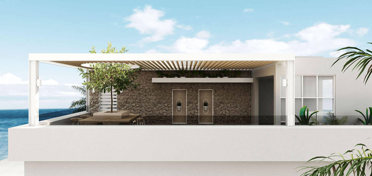 Facade design in a hotel in Chanioti, Chalkidiki 2