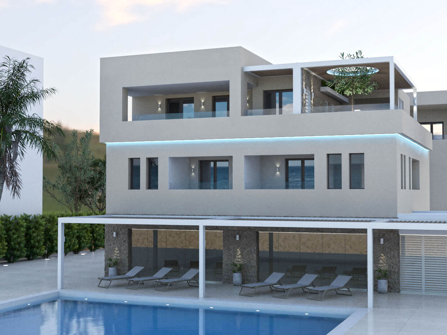 Facade design in a hotel in Chanioti, Chalkidiki 4